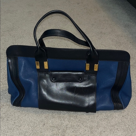 Chloe Handbags - Chloe blue and black tote